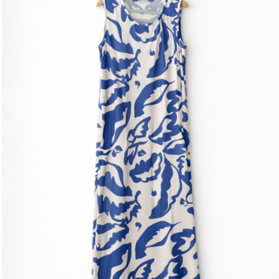 Vestido Maxi con bolsillos color azul