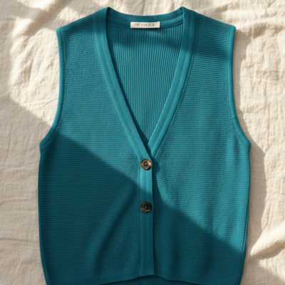 Chaleco Tejido - Turquesa - Talla SM