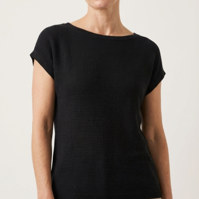 Polo Tejido – Cuello redondo – Negro – Talla ML