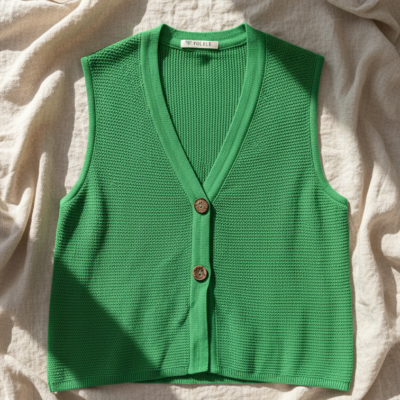 Chaleco Tejido - Verde - Talla SM