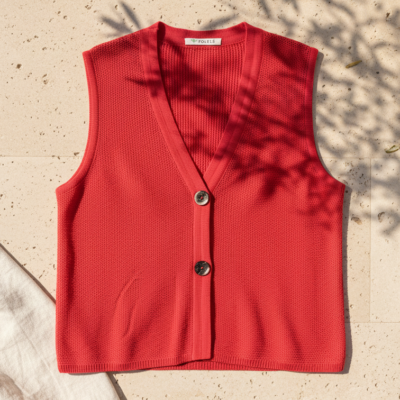 Chaleco Tejido - Rojo - Talla SM