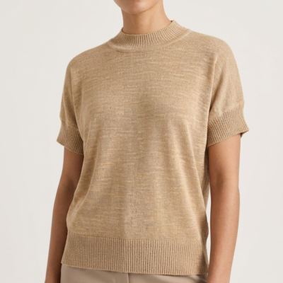 Blusa Tejida Panna Cotta Beige talla ML