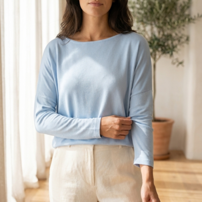 Polo Mousse Celeste Talla M