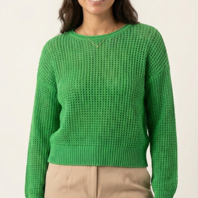Polo Tejido Canelé Verde talla SM