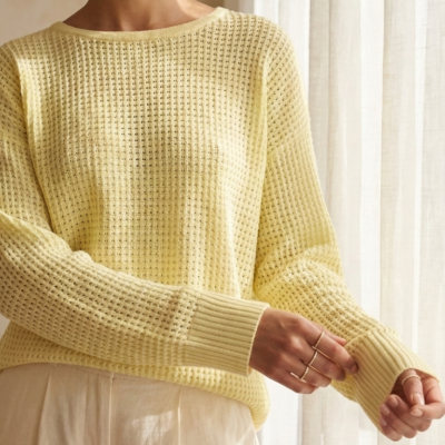 Polo Tejido Canelé Amarillo Talla SM