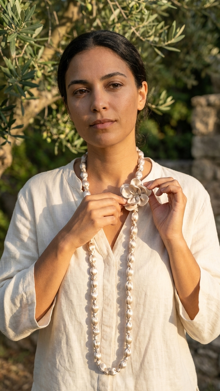 Collar Sofía Simón Gris Claro - Imagen 3