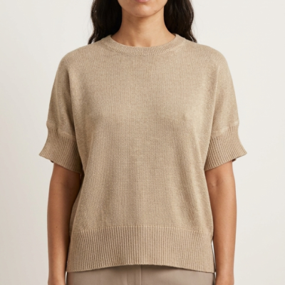 Blusa Tejida Panna Cotta Beige Tallas S y M