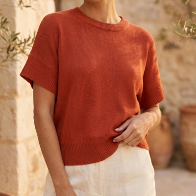 Blusa Tejida Panna Cotta Terracota Talla S