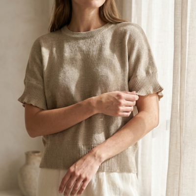 Blusa Tejida Panna Cotta Capucchino Talla S