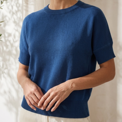 Blusa Tejida Panna Cotta Azul Tallas S y M