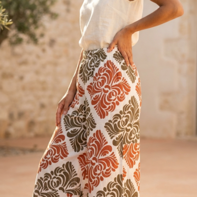 Palazzo Portugal - Naranja con Verde - Talla Única.